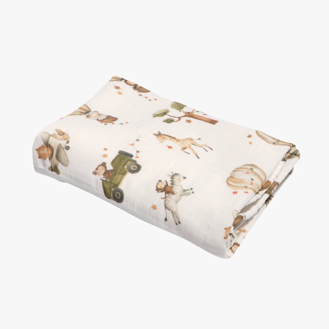 Babydecke Alva, Musselin, weiß, 100x135 cm