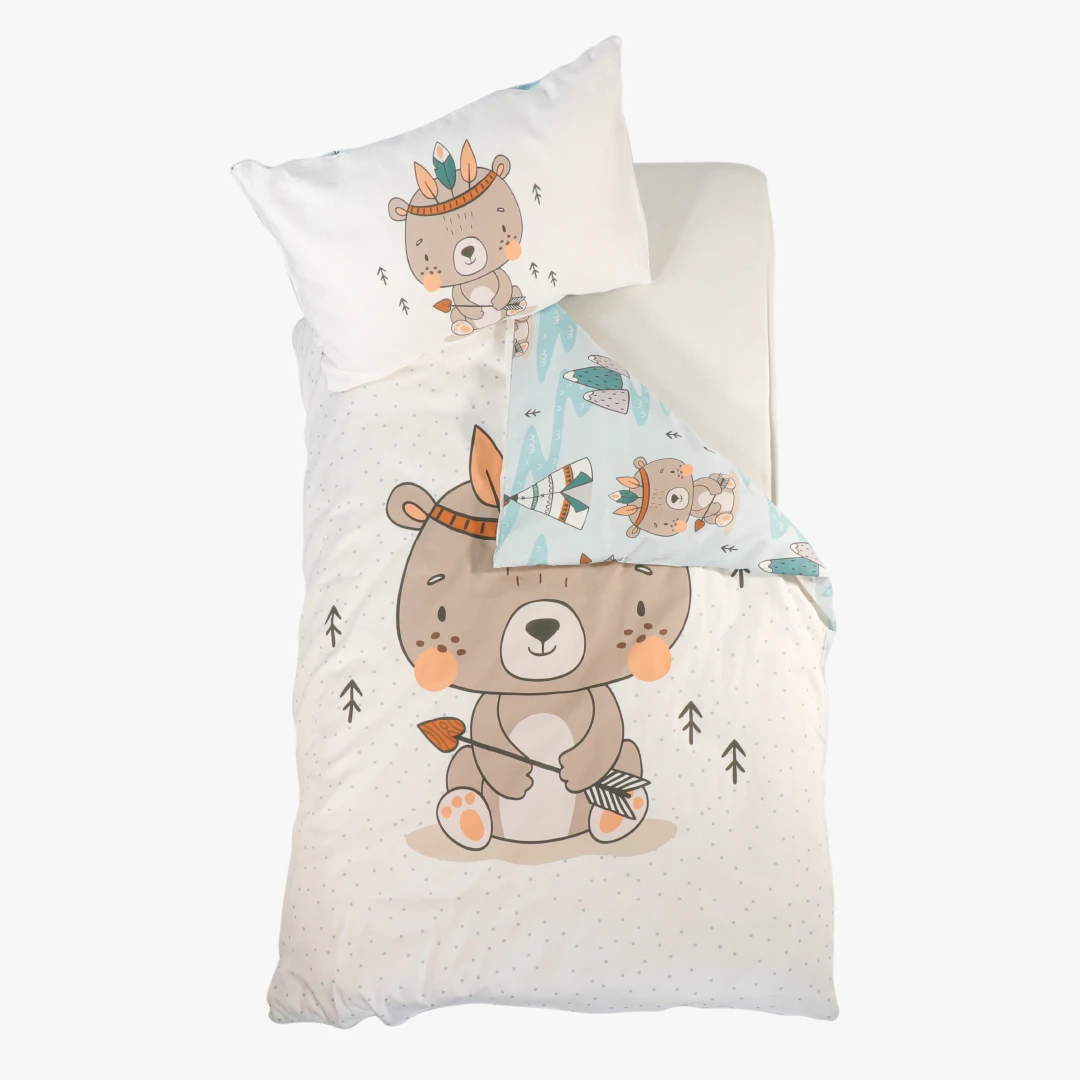 Kinderbettwäsche-Set Mare, weiß/hellblau, 100x135 cm