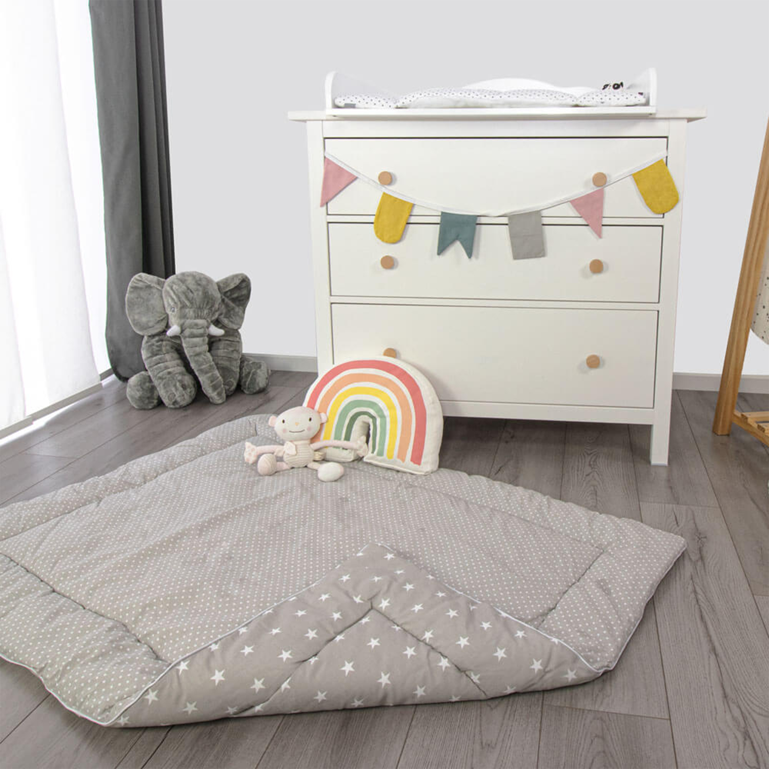 Krabbeldecke Frida, grau, 140x100 cm