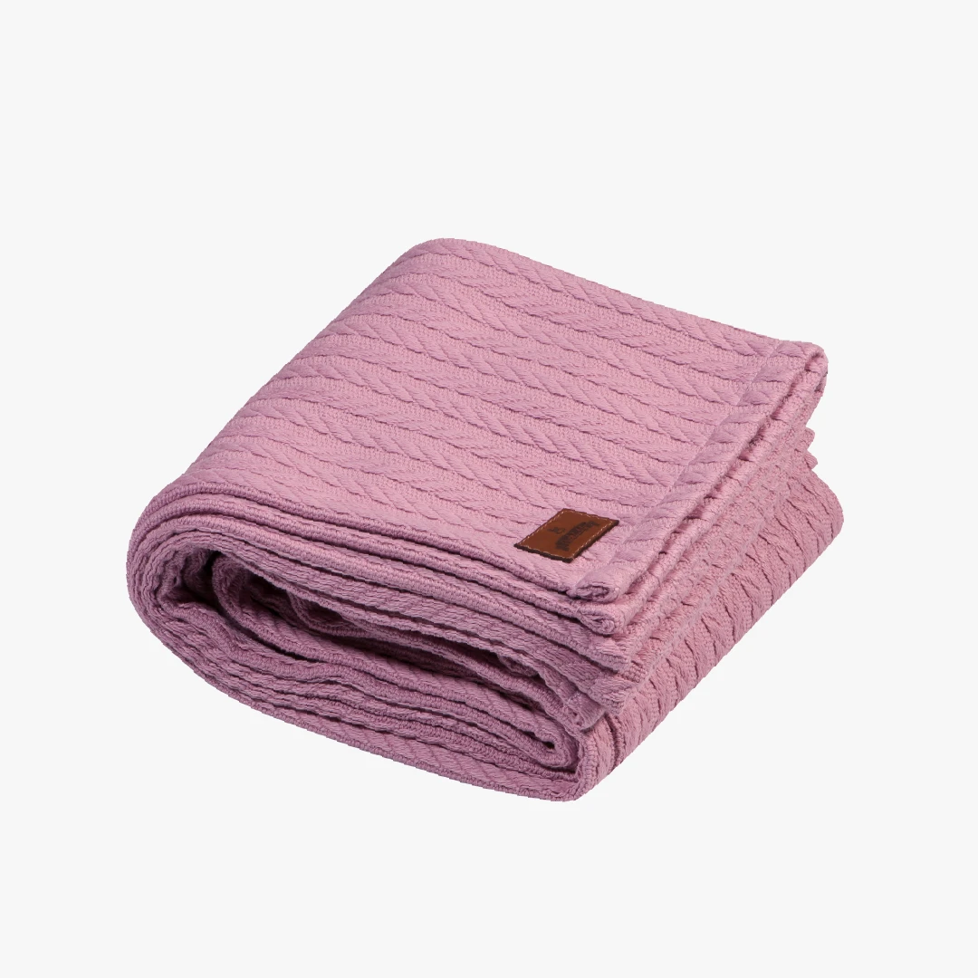 Babydecke Aurora im Zopfstrickmuster, altrosa, 72x100 cm