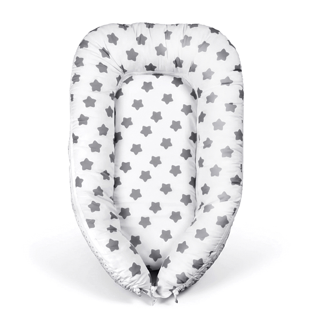 Babynest Freya aus Baumwolle, Babynestchen weiß, 60x105 cm groß