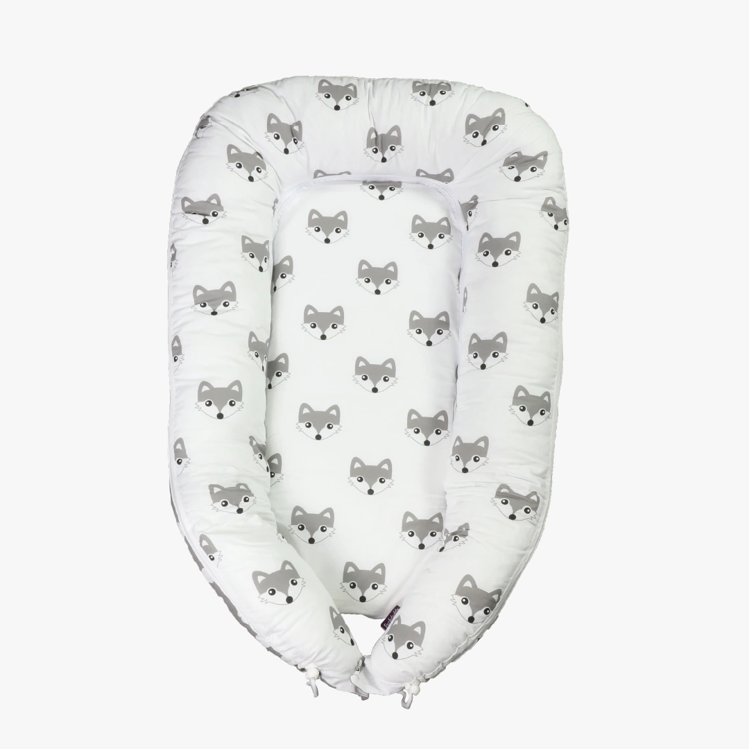 Babynest Foxi mit Reißverschluss, weiß, 105x60 cm