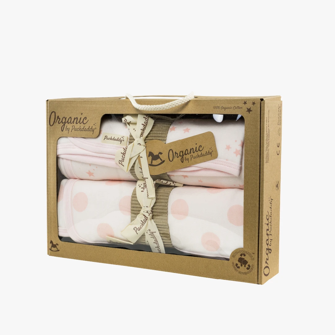 Organic Kuscheldecken-Set Juna, rosa, 74x75 cm