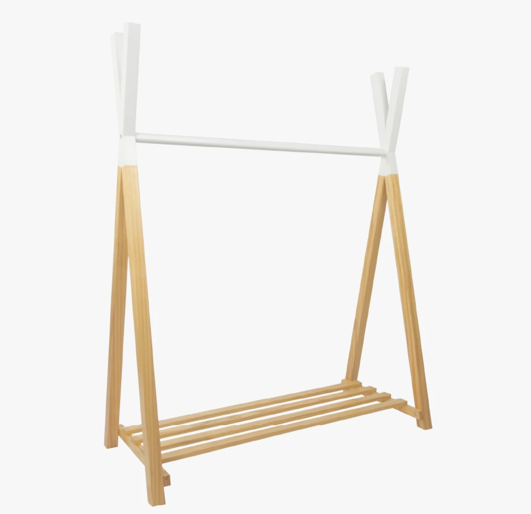 Kindergarderobe Hugo mit Ablage, Holz/weiß, 115x142x50 cm stehend