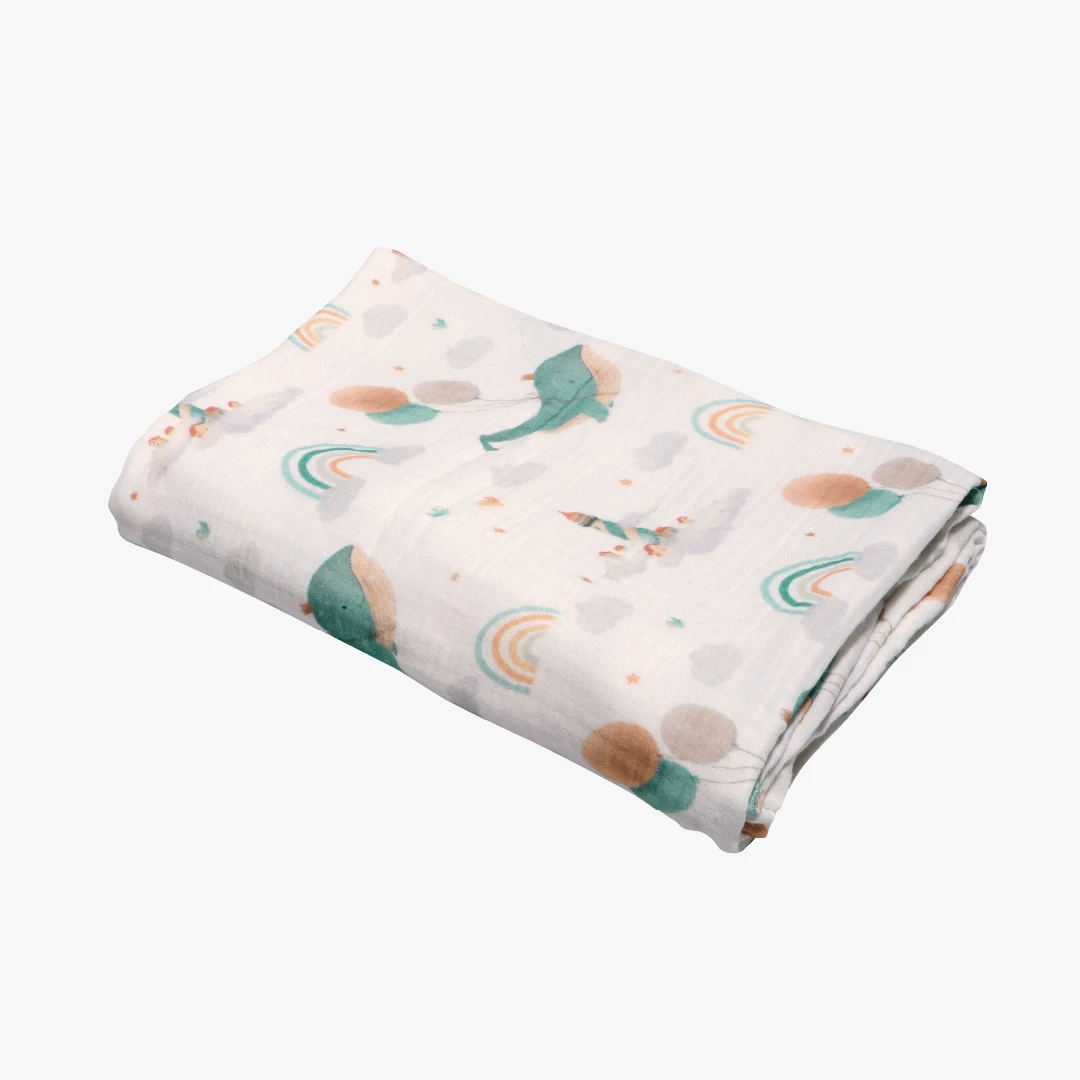 Babydecke Amalia, Musselin, weiß, 100x135 cm